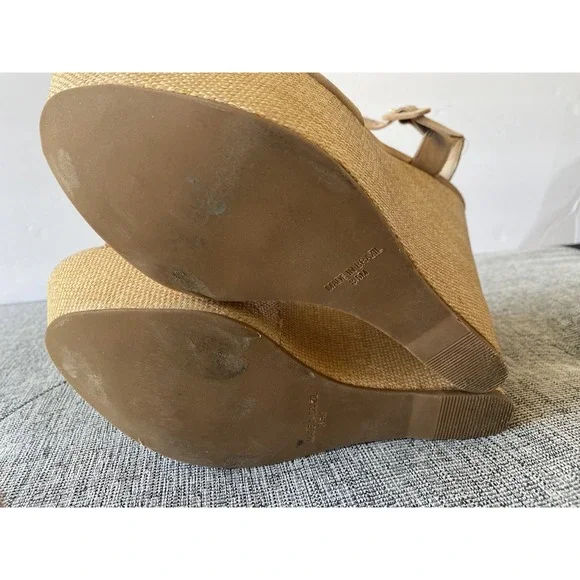 Steve Madden Citrus Platform Wedge Sandals Size US 8.5 In Nude - Picture 6 of 9